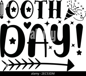 Happy 100th Day Of School Cartoon Colored Clipart Stock Vector Image ...