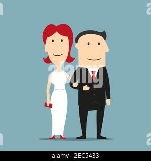 Happy couple in formal wear semi flat color vector characters Stock ...