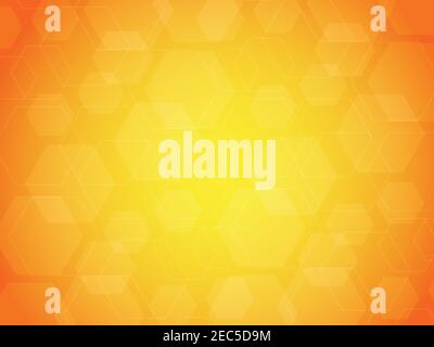 Abstract medical pattern, or technology background with hexagons, orange and yellow figures vector backdrop, wallpaper with texture Stock Vector