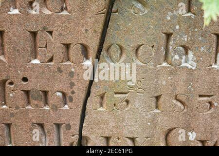 Grave in Llantysilio chuchyard, Wales Stock Photo