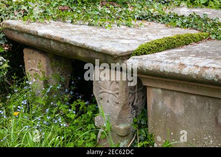 Grave in Llantysilio chuchyard, Wales Stock Photo