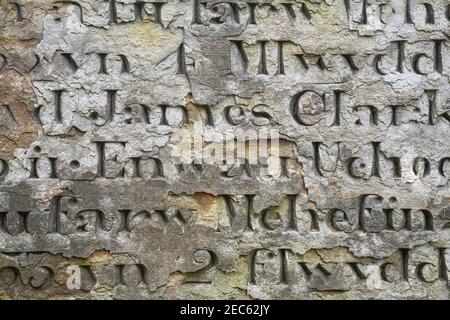 Grave in Llantysilio chuchyard, Wales Stock Photo