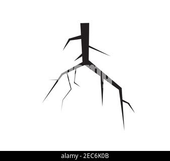 Black crack  hole. vector illustration Stock Vector
