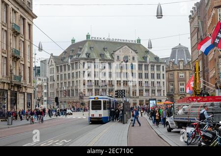 Madame Tussauds Amsterdam is a wax museum situated in the capital city of the Netherlands. It is located in the centre of the city on Dam Square. Stock Photo