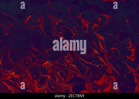 Closeup of red and dark blue abstract oil painted waves - perfect for wallpapers Stock Photo