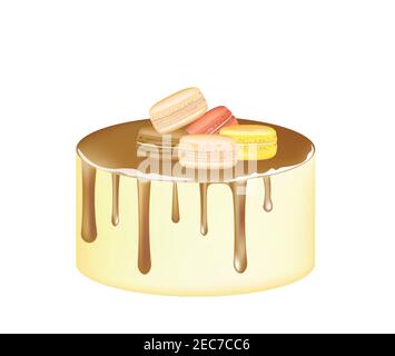 Golden cake with macaroons. vector Stock Vector