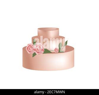 Pink wedding cake. vector illustration Stock Vector