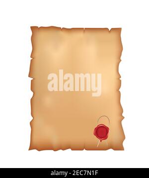 Old paper with wax. vector Stock Vector