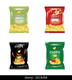 Potato chips bags. vector illustration Stock Vector