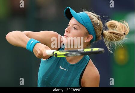 Tennis - ATP International - Nature Valley Open - Nottingham Tennis Centre, Nottingham, Britain - June 12, 2018   Great Britain's Katie Swan in action during her first round match against Mona Barthel of Germany   Action Images via Reuters/Peter Cziborra