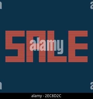 word sale in flat style. red letters. vector Stock Vector