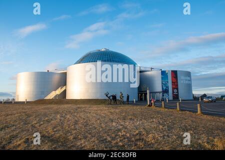 Reykjavik Iceland - Oktober 26. 2018: Perlan, old tanks for hot water with a museum and Restaurant Stock Photo