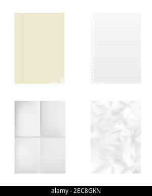 Four papers set. vector illustration Stock Vector