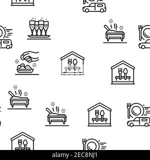 Catering Food Service Vector Seamless Pattern Stock Vector