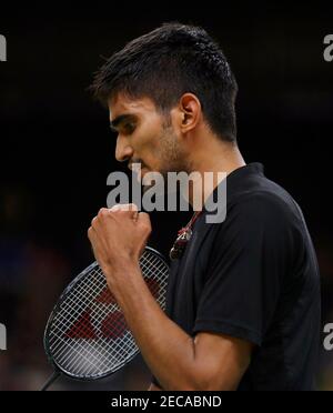 2016 Rio Olympics - Badminton - Men's Singles - Quarterfinals - Riocentro - Pavilion 4 - Rio de Janeiro, Brazil - 17/08/2016. Srikanth Kidambi (IND) of India reacts during play against Lin Dan (CHN) of China.     REUTERS/Mike Blake FOR EDITORIAL USE ONLY. NOT FOR SALE FOR MARKETING OR ADVERTISING CAMPAIGNS.     Picture Supplied by Action Images