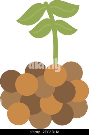 Lentil vector illustration icon. Legume lentil with leaves. Isolated. Stock Vector