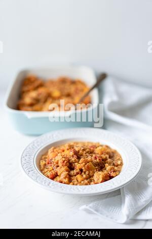 Coconut Red Lentil Curry, Butternut Squash and Carrots Stock Photo