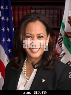 Kamala Harris. Portrait of the 49th Vice President of the United States, Kamala Devi Harris (b. 1964) as a Senator for California, taken in 2017. Stock Photo