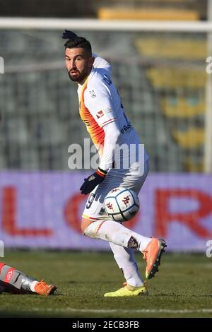 Massimo Coda (Lecce) during the Italian 'Serie B match between Cremonese 1-2 Lecce at Giovanni Zini Stadium on February 13, 2021 in Cremona, Italy. Credit: Maurizio Borsari/AFLO/Alamy Live News Stock Photo