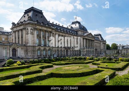Royal Palace of Brussels, exterior and front garden, Brussels, Belgium Stock Photo