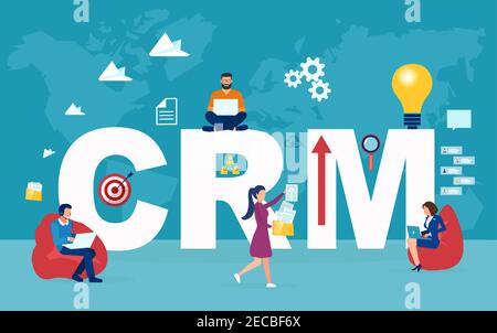 Customer relationship management concept. Business ideas and technology assistance Stock Vector
