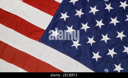 Close up of waving national usa american flag. Stock Photo
