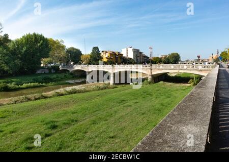 Parma city Bridge of Parma river, Italy 2019 Stock Photo