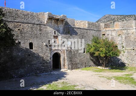 Fortress castle of Ali Pasha Tepelena at Porto Palermo in Albania Stock Photo