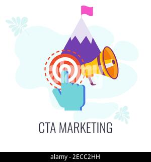 Call to action, CTA Marketing Icon. Targeted action. Stock Vector