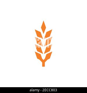 Wheat ear ears icons set. Vector illustration isolated on white background Stock Vector