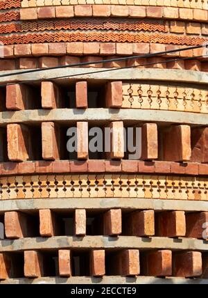 Brick detail. The Gallery House, Bansberia, India. Architect: Abin Design Studio, 2020. Stock Photo