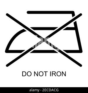 Don´t iron flat icon isolated on white background. No ironing symbol. Machine vector illustration . Stock Vector