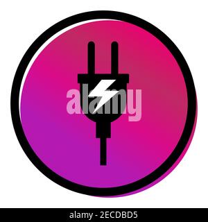 Electric plug vector icon isolated on white background. Energy adapter, web symbol . Stock Vector