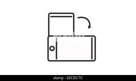 Black and White Device Icon. Vector isolated Illustration of a Smartphone or Device Flipping Stock Vector