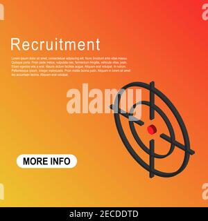 Recruitment template vector icon isometric. Modern target illustration of crosshair symbol for web design. Were hiring . Stock Vector