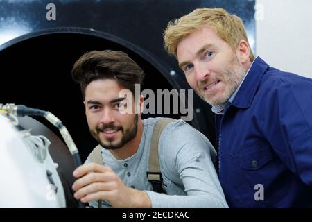 portrait of two engineer workers Stock Photo