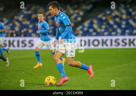 Naples, Campania, Italy. 13th Feb, 2021. During the Italian Serie A Football match SSC Napoli vs FC Juventus on February 13, 2021 at the Diego Armano Maradona stadium in Naples.In the picture: Hirving Lozano Credit: Fabio Sasso/ZUMA Wire/Alamy Live News Stock Photo