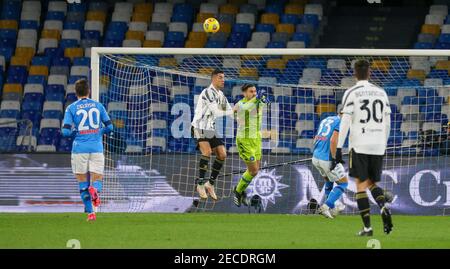 Naples, Campania, Italy. 13th Feb, 2021. During the Italian Serie A Football match SSC Napoli vs FC Juventus on February 13, 2021 at the Diego Armano Maradona stadium in Naples.In Picture: Alex Meret. Credit: Fabio Sasso/ZUMA Wire/Alamy Live News Stock Photo