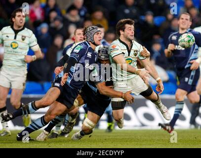 Rugby Union - Cardiff Blues v Northampton Saints 2010/11 Heineken European Cup Pool One  - Cardiff City Stadium  - 19/12/10  Northampton Saints' Ben Foden (C) in action  Mandatory Credit: Action Images / James Benwell  Livepic