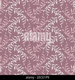 botanical seamless vector pattern in muted pink Stock Vector