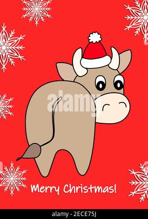 Merry Christmas, holiday, celebration greeting and invitation card, banner, frame, header, postcard. Layout template. Cartoon flat illustration with Stock Vector
