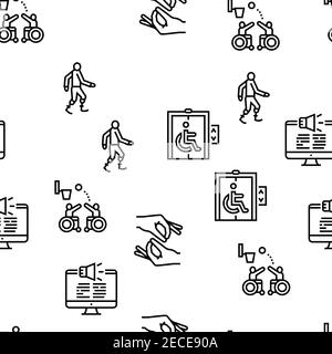 Braille graphic seamless vector pattern. Simple background with black ...