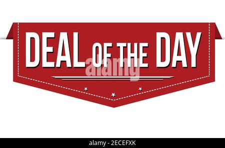 Deal of the day banner design on white background, vector illustration Stock Vector