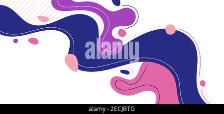 Abstract modern background fluid dynamic shapes with curve lines compositions of colored spots. Vector illustration Stock Vector