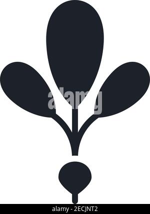 Radish icon. Black isolated silhouette. Fill solid icon. Modern design. Vector illustration. Vegetables. Stock Vector