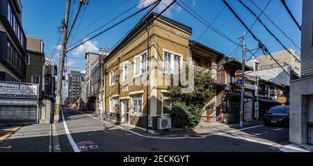 traditional barber shop in aburanokoji-dori, Kyoto, Japan Stock Photo