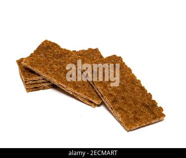 Healthy diet Buckwheat cereal crispbread isolated on white background Stock Photo