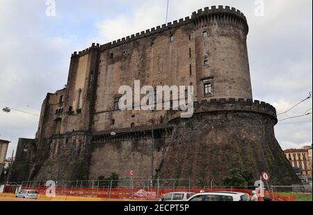Napoli - Castel Nuovo da via Acton Stock Photo
