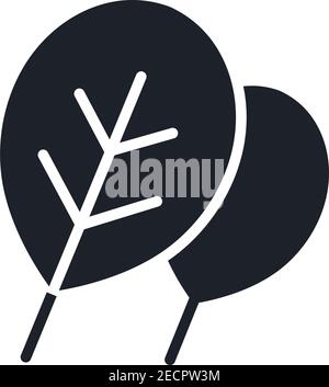 Spinach icon. Black isolated silhouette. Fill solid icon. Modern design. Vector illustration. Vegetables. Stock Vector