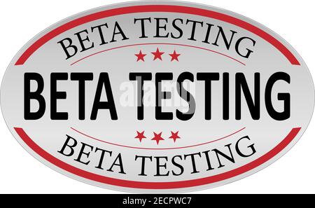 beta testing round red sticker isolated on white Stock Vector